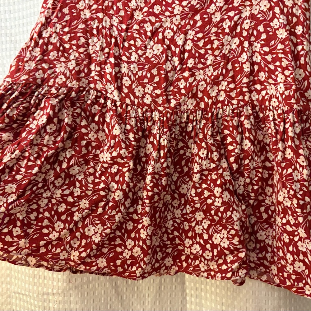 Reformation Burgundy Floral Mini Dress - Picture 7 of 10